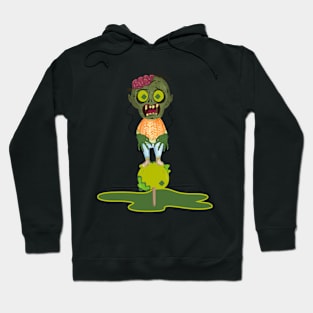 CREEPY ZOMBIE STUCK IN A TOFFEE APPLE OOZING GREEN SUGAR FOR HALLOWEEN Hoodie